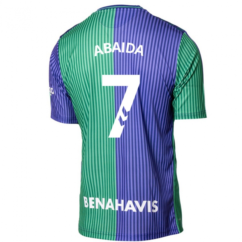 Kinderen Haitam Abaida #7 Groen Blauw Uitshirt Uittenue 2023/24 T-Shirt