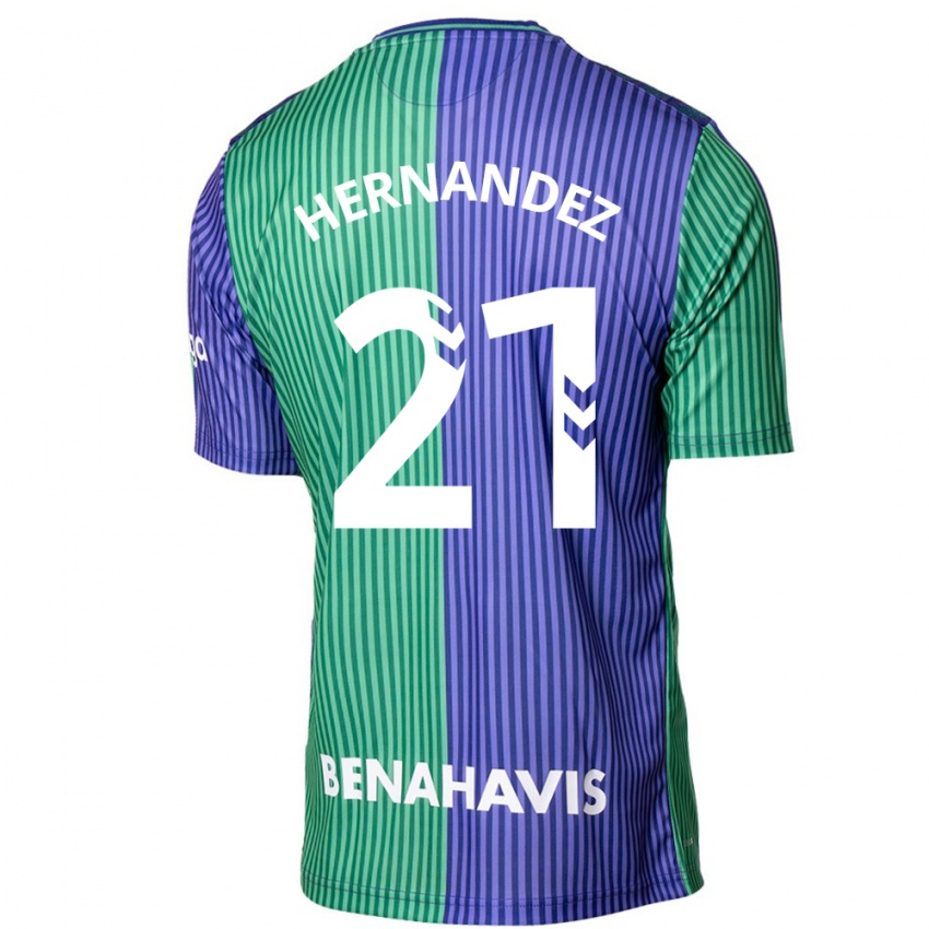 Kinderen Juan Hernández #21 Groen Blauw Uitshirt Uittenue 2023/24 T-Shirt