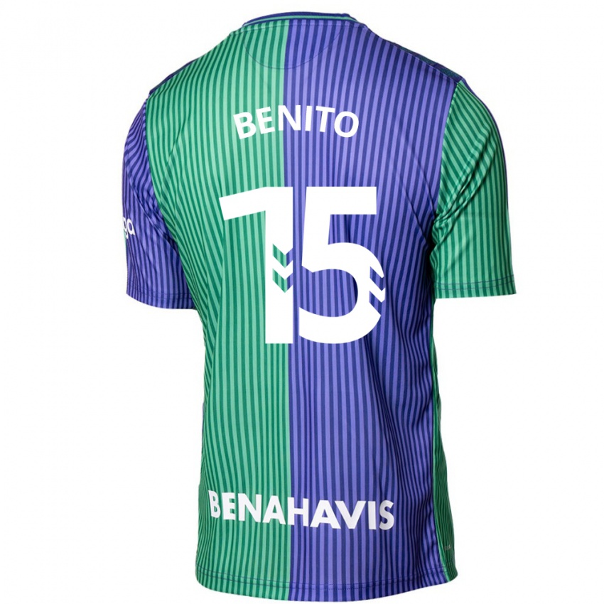 Kinderen Iván Benito #15 Groen Blauw Uitshirt Uittenue 2023/24 T-Shirt