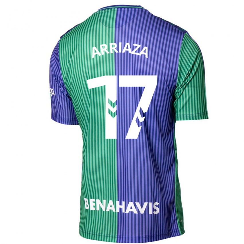 Kinderen Pablo Arriaza #17 Groen Blauw Uitshirt Uittenue 2023/24 T-Shirt