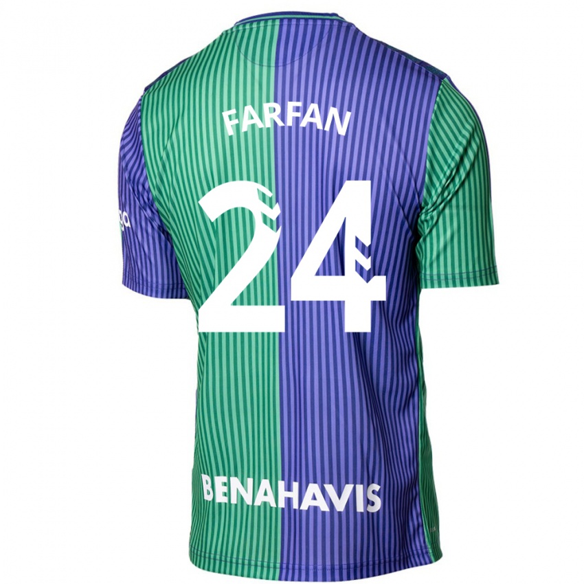 Kinderen María Farfán #24 Groen Blauw Uitshirt Uittenue 2023/24 T-Shirt