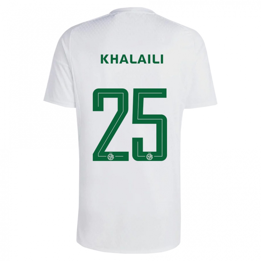 Kinderen Anan Khalaili #25 Groen Blauw Uitshirt Uittenue 2023/24 T-Shirt