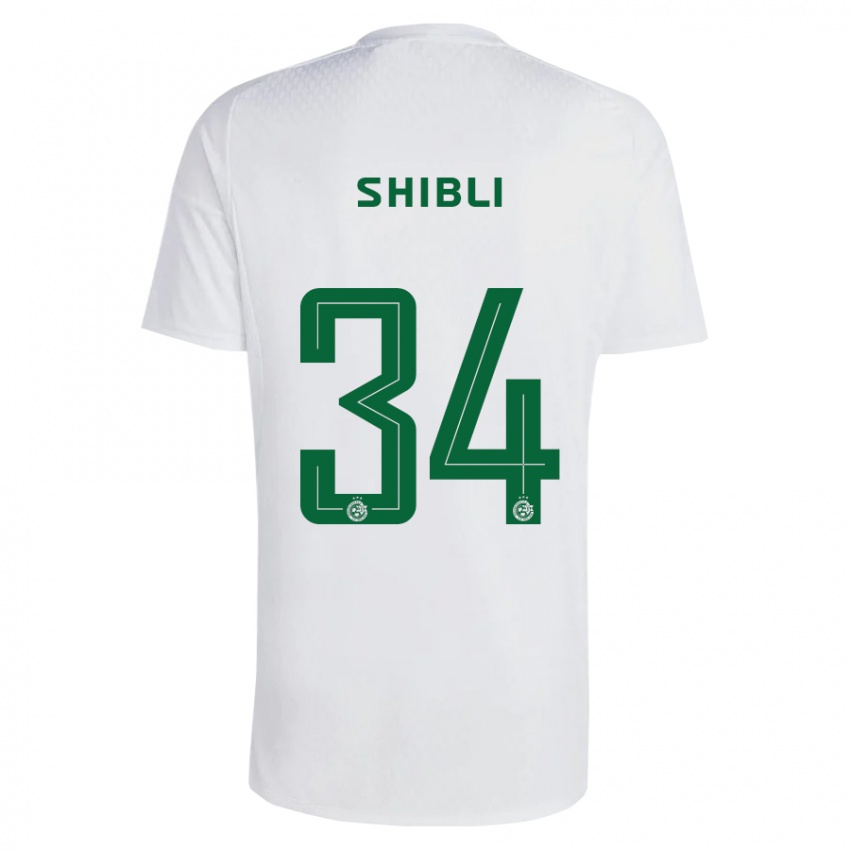 Kinderen Hamza Shibli #34 Groen Blauw Uitshirt Uittenue 2023/24 T-Shirt