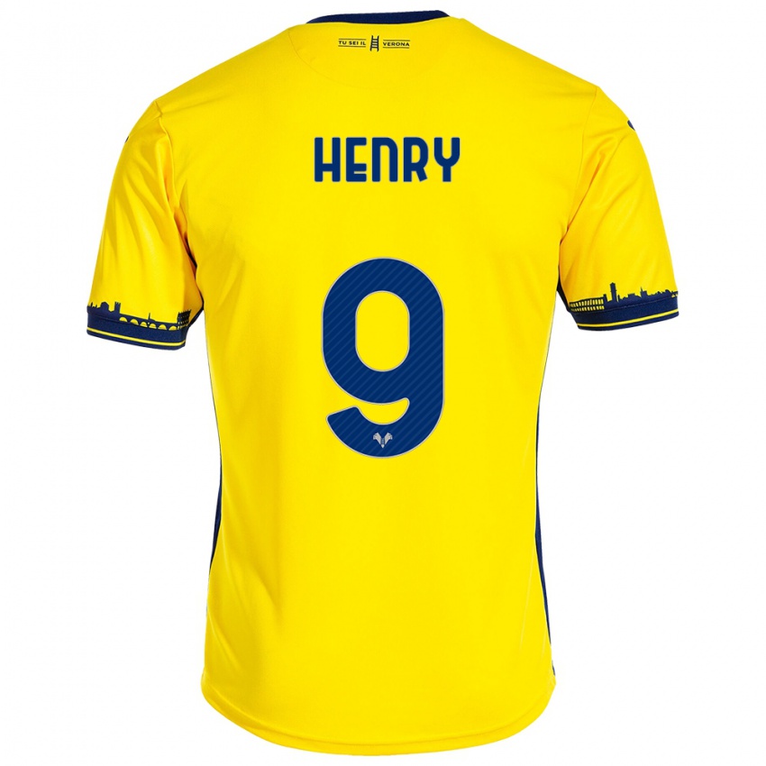 Kinderen Thomas Henry #9 Geel Uitshirt Uittenue 2023/24 T-Shirt