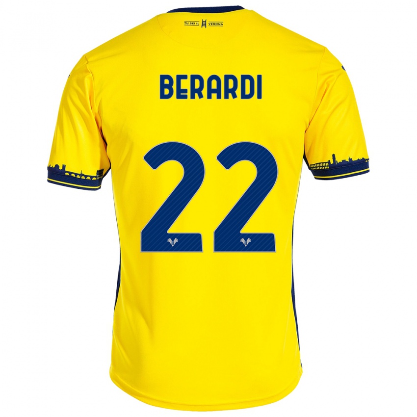 Kinderen Alessandro Berardi #22 Geel Uitshirt Uittenue 2023/24 T-Shirt