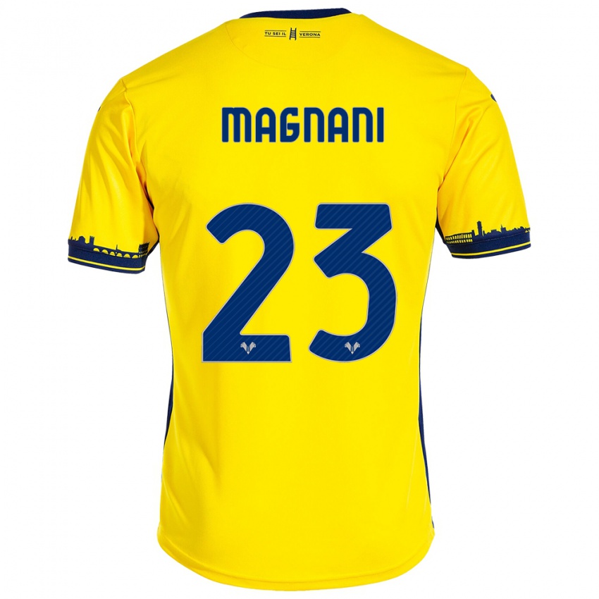 Kinderen Giangiacomo Magnani #23 Geel Uitshirt Uittenue 2023/24 T-Shirt