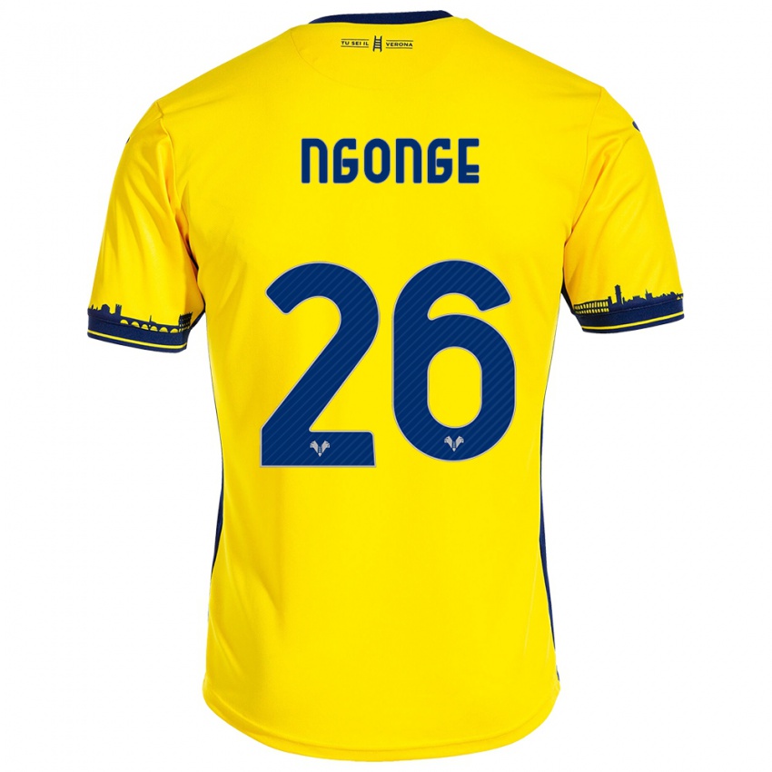 Kinderen Cyril Ngonge #26 Geel Uitshirt Uittenue 2023/24 T-Shirt