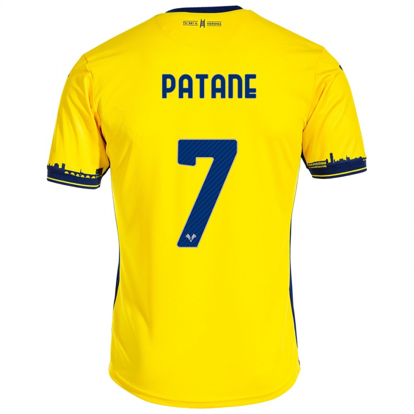 Kinderen Nicola Patanè #7 Geel Uitshirt Uittenue 2023/24 T-Shirt