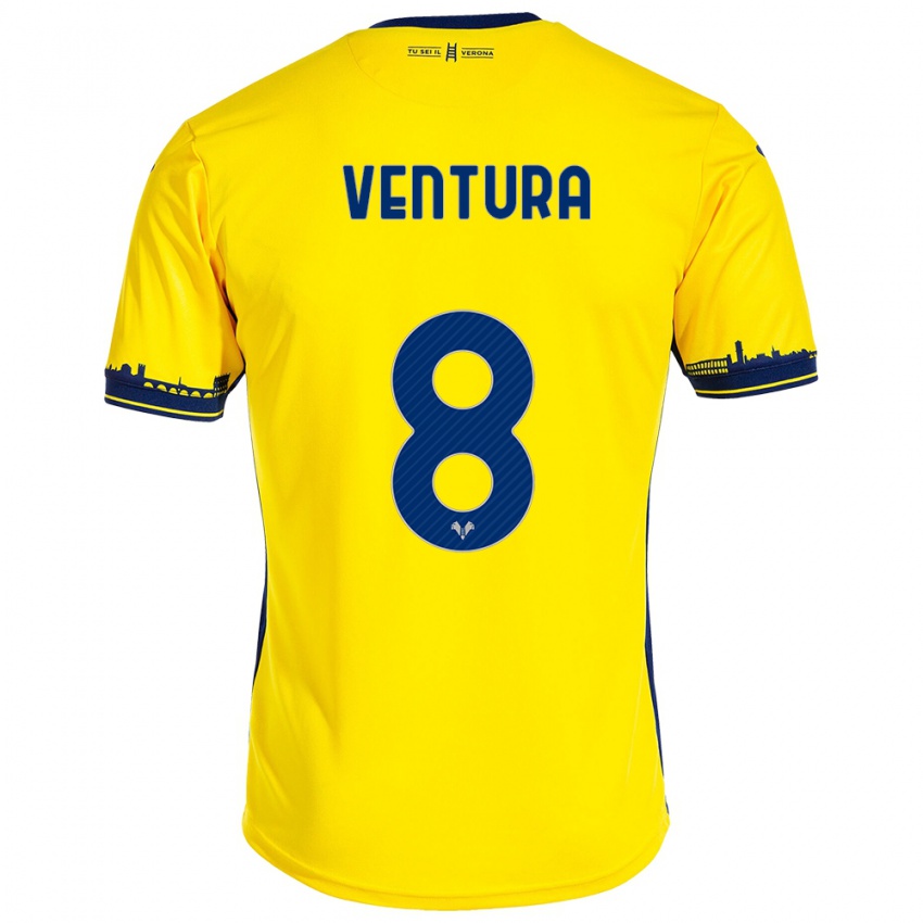 Kinderen Ciro Ventura #8 Geel Uitshirt Uittenue 2023/24 T-Shirt