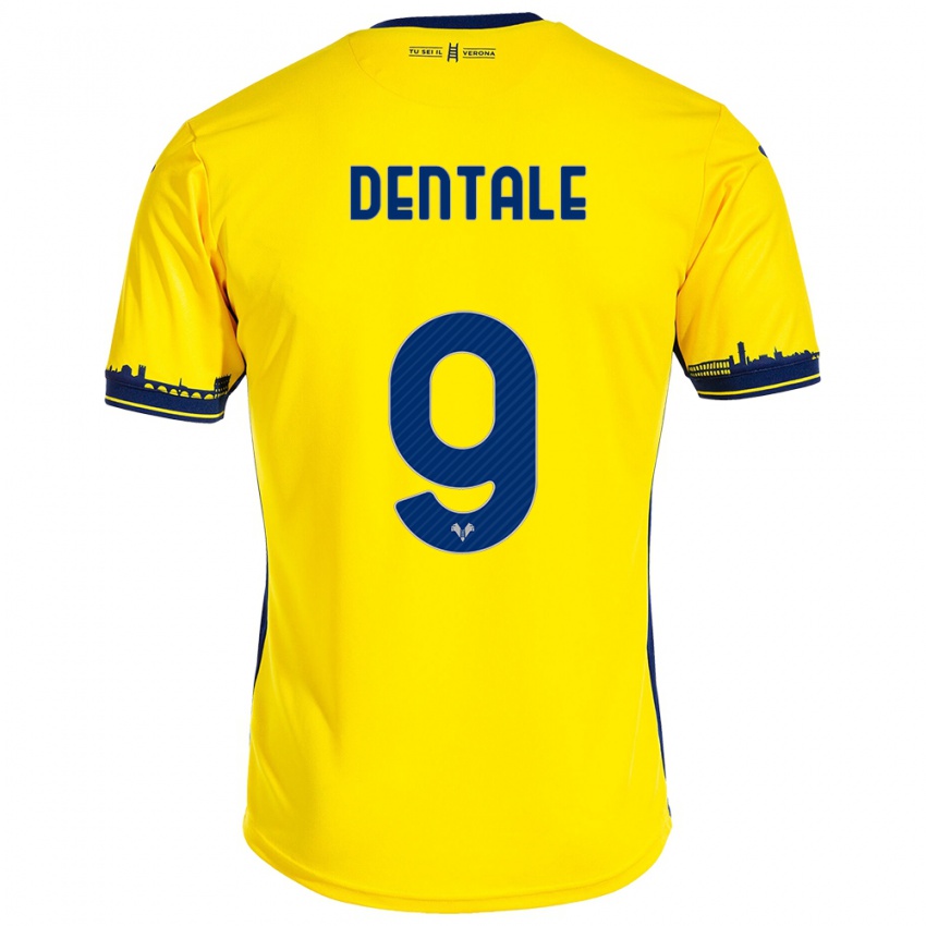 Kinderen Alessandro Dentale #9 Geel Uitshirt Uittenue 2023/24 T-Shirt