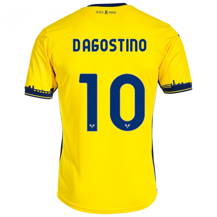 Kinderen Samuele D'agostino #10 Geel Uitshirt Uittenue 2023/24 T-Shirt