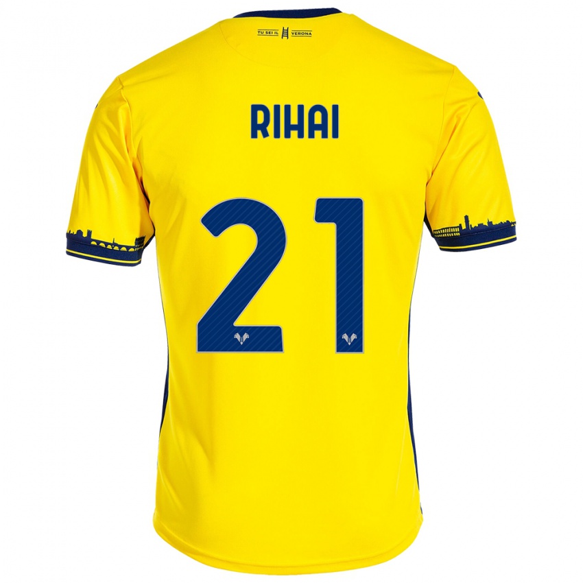 Kinderen Aiman Rihai #21 Geel Uitshirt Uittenue 2023/24 T-Shirt