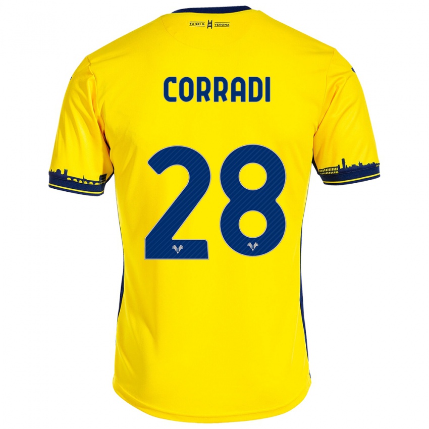 Kinderen Christian Corradi #28 Geel Uitshirt Uittenue 2023/24 T-Shirt