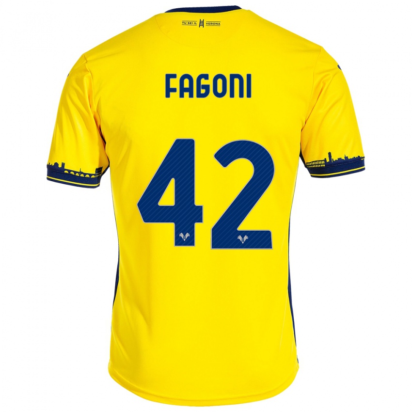 Kinderen Marco Fagoni #42 Geel Uitshirt Uittenue 2023/24 T-Shirt