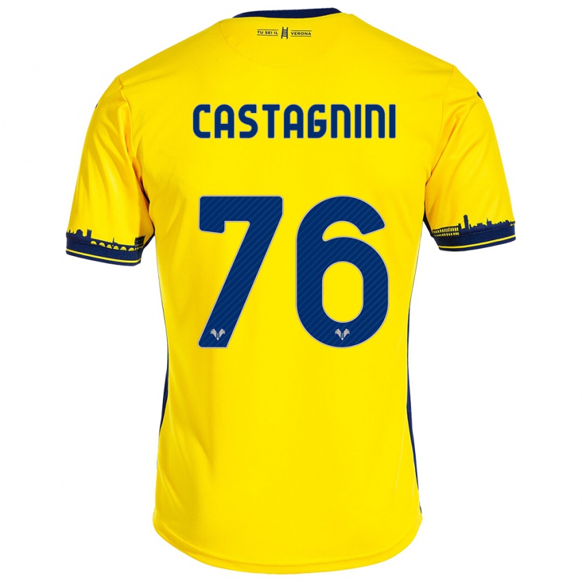 Kinderen Mirko Castagnini #76 Geel Uitshirt Uittenue 2023/24 T-Shirt