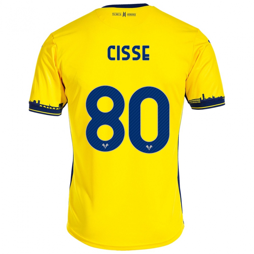 Kinderen Alphadjo Cissè #80 Geel Uitshirt Uittenue 2023/24 T-Shirt