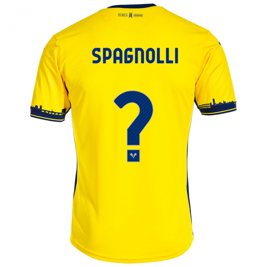 Kinderen Matteo Spagnolli #0 Geel Uitshirt Uittenue 2023/24 T-Shirt