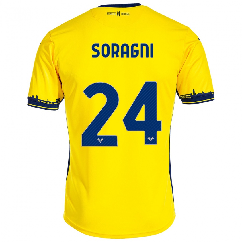 Kinderen Alberto Soragni #24 Geel Uitshirt Uittenue 2023/24 T-Shirt