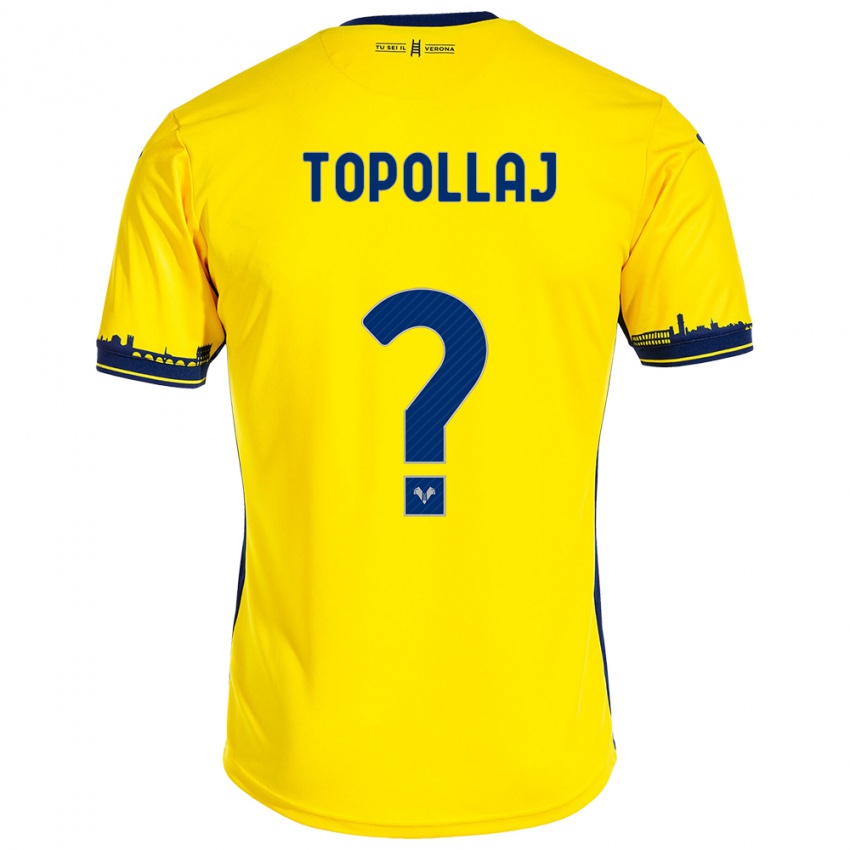 Kinderen Mark Topollaj #0 Geel Uitshirt Uittenue 2023/24 T-Shirt