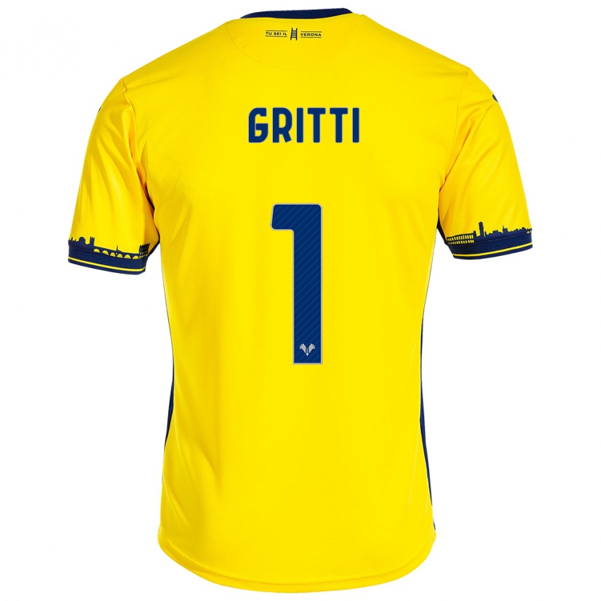 Kinderen Alessia Gritti #1 Geel Uitshirt Uittenue 2023/24 T-Shirt