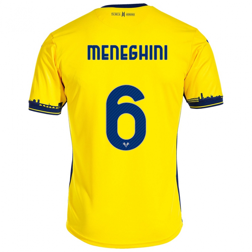 Kinderen Sofia Meneghini #6 Geel Uitshirt Uittenue 2023/24 T-Shirt