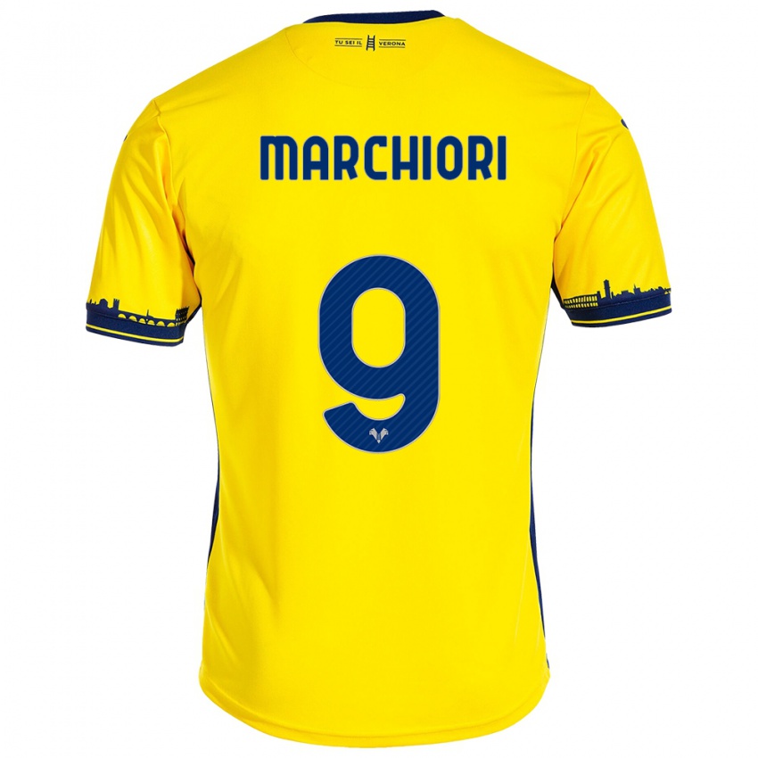 Kinderen Giorgia Marchiori #9 Geel Uitshirt Uittenue 2023/24 T-Shirt