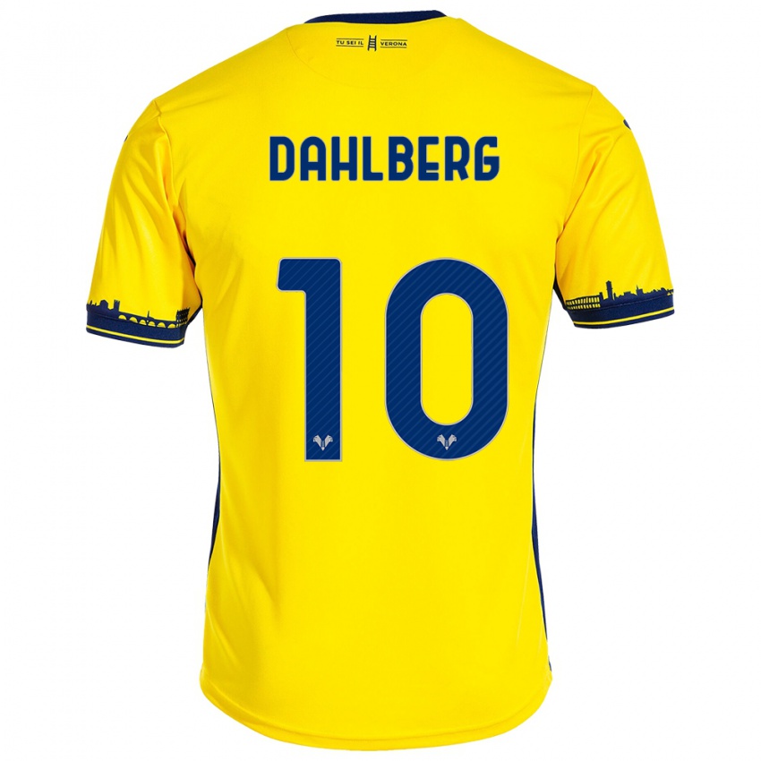 Kinderen Jonna Dahlberg #10 Geel Uitshirt Uittenue 2023/24 T-Shirt