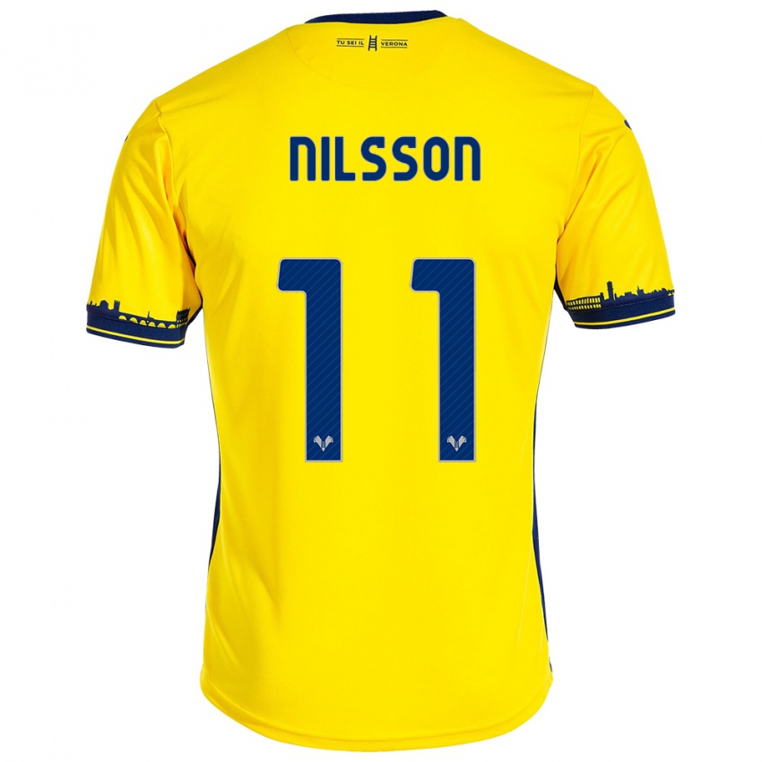 Kinderen Sara Nilsson #11 Geel Uitshirt Uittenue 2023/24 T-Shirt