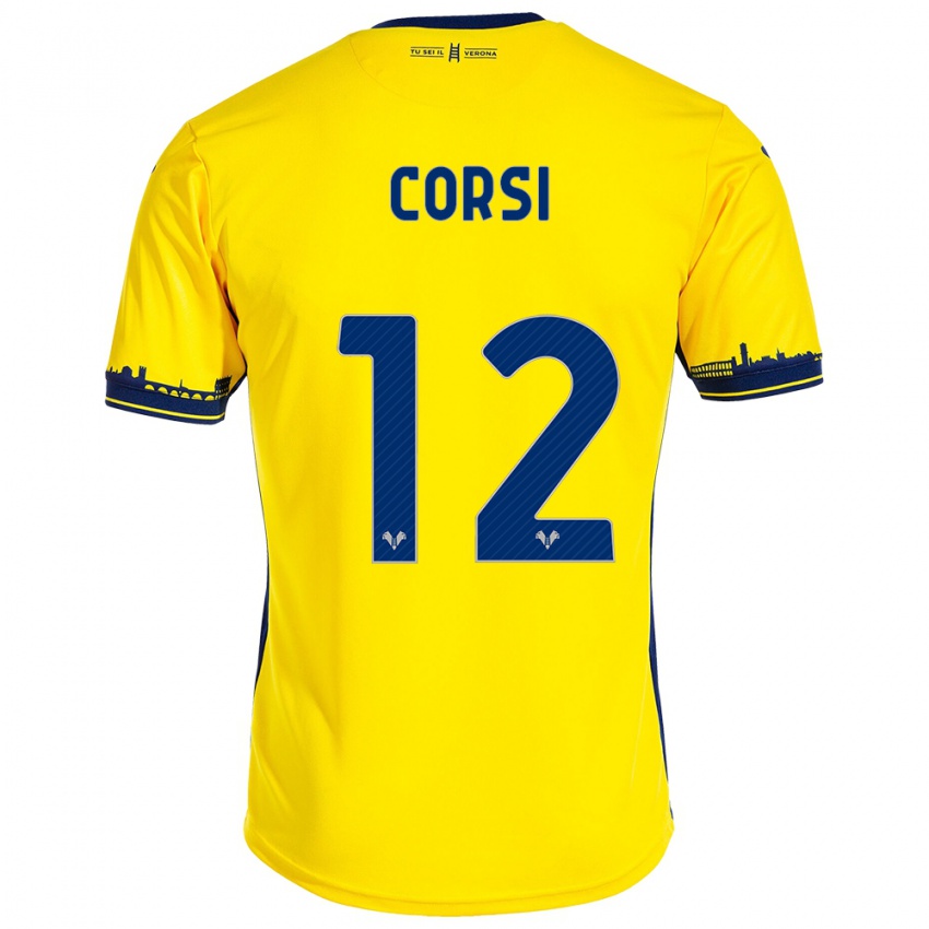 Kinderen Sara Corsi #12 Geel Uitshirt Uittenue 2023/24 T-Shirt