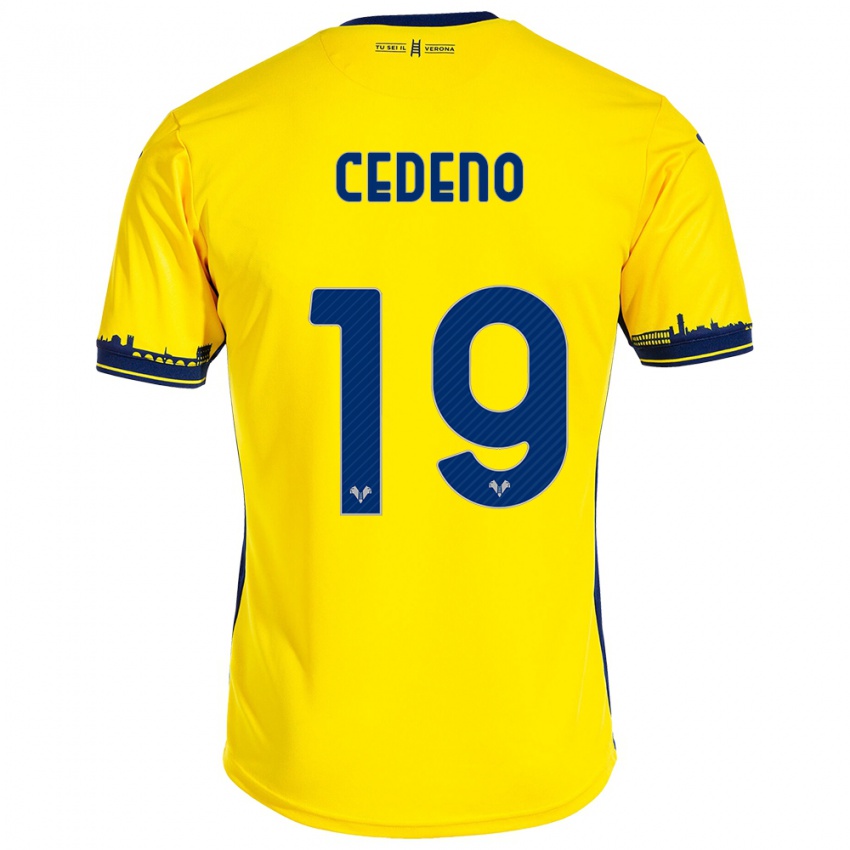 Kinderen Lineth Cedeno #19 Geel Uitshirt Uittenue 2023/24 T-Shirt