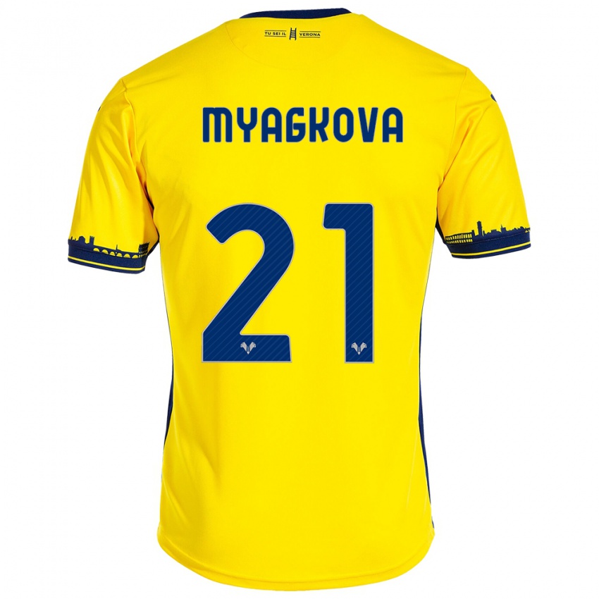 Kinderen Alina Myagkova #21 Geel Uitshirt Uittenue 2023/24 T-Shirt