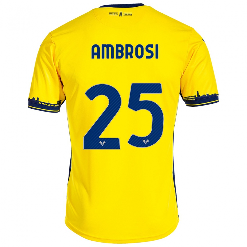 Kinderen Caterina Ambrosi #25 Geel Uitshirt Uittenue 2023/24 T-Shirt