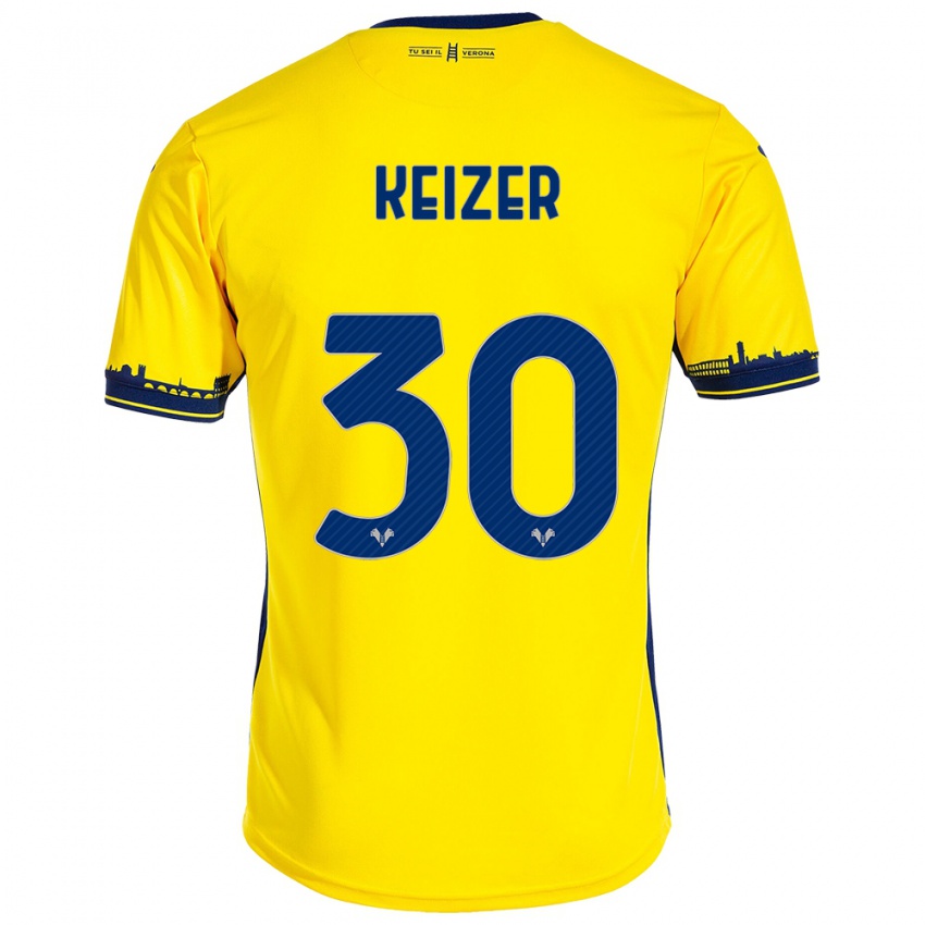 Kinderen Fanny Keizer #30 Geel Uitshirt Uittenue 2023/24 T-Shirt