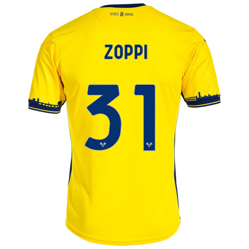 Kinderen Sofia Zoppi #31 Geel Uitshirt Uittenue 2023/24 T-Shirt