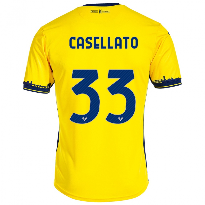 Kinderen Elisa Casellato #33 Geel Uitshirt Uittenue 2023/24 T-Shirt