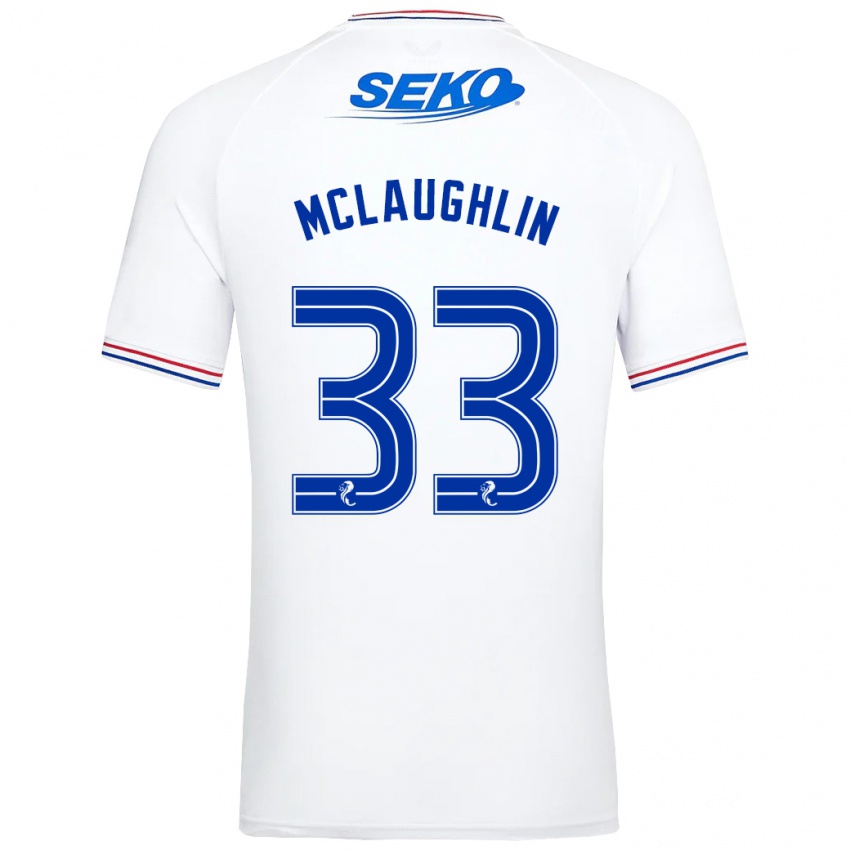 Kinderen Jon Mclaughlin #33 Wit Uitshirt Uittenue 2023/24 T-Shirt