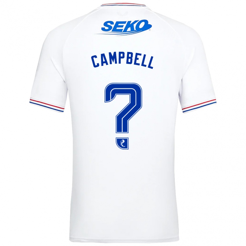 Kinderen Connor Campbell #0 Wit Uitshirt Uittenue 2023/24 T-Shirt