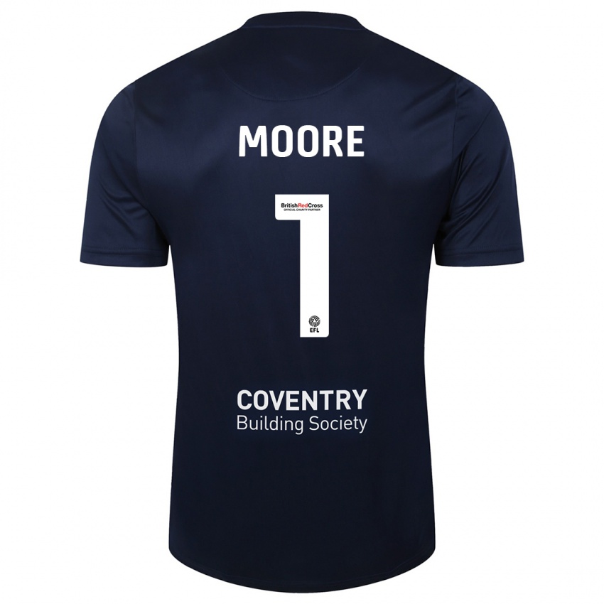 Kinderen Simon Moore #1 Rode Marine Uitshirt Uittenue 2023/24 T-Shirt