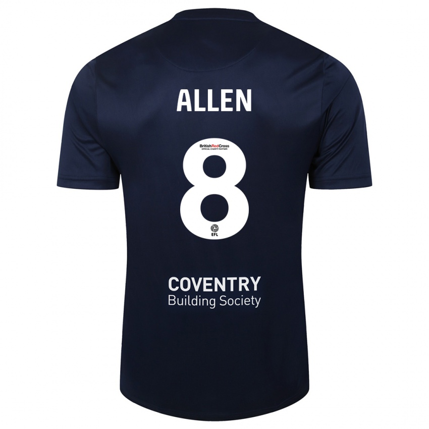 Kinderen Jamie Allen #8 Rode Marine Uitshirt Uittenue 2023/24 T-Shirt