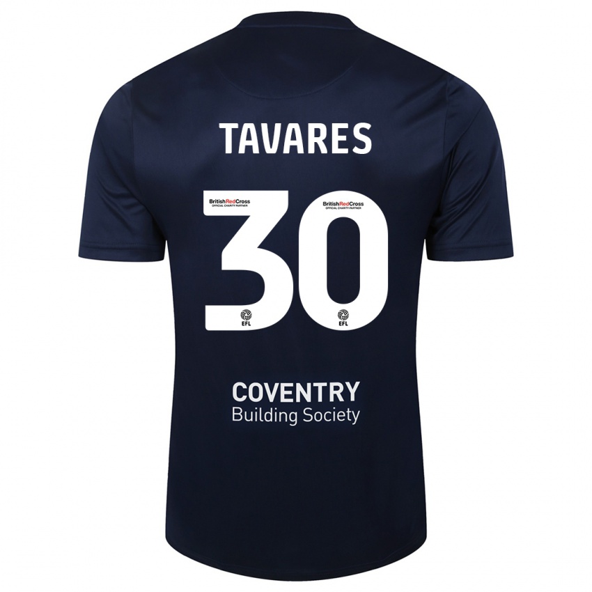 Kinderen Fábio Tavares #30 Rode Marine Uitshirt Uittenue 2023/24 T-Shirt