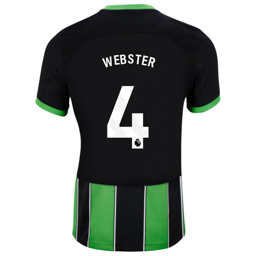 Kinderen Adam Webster #4 Zwart Groen Uitshirt Uittenue 2023/24 T-Shirt