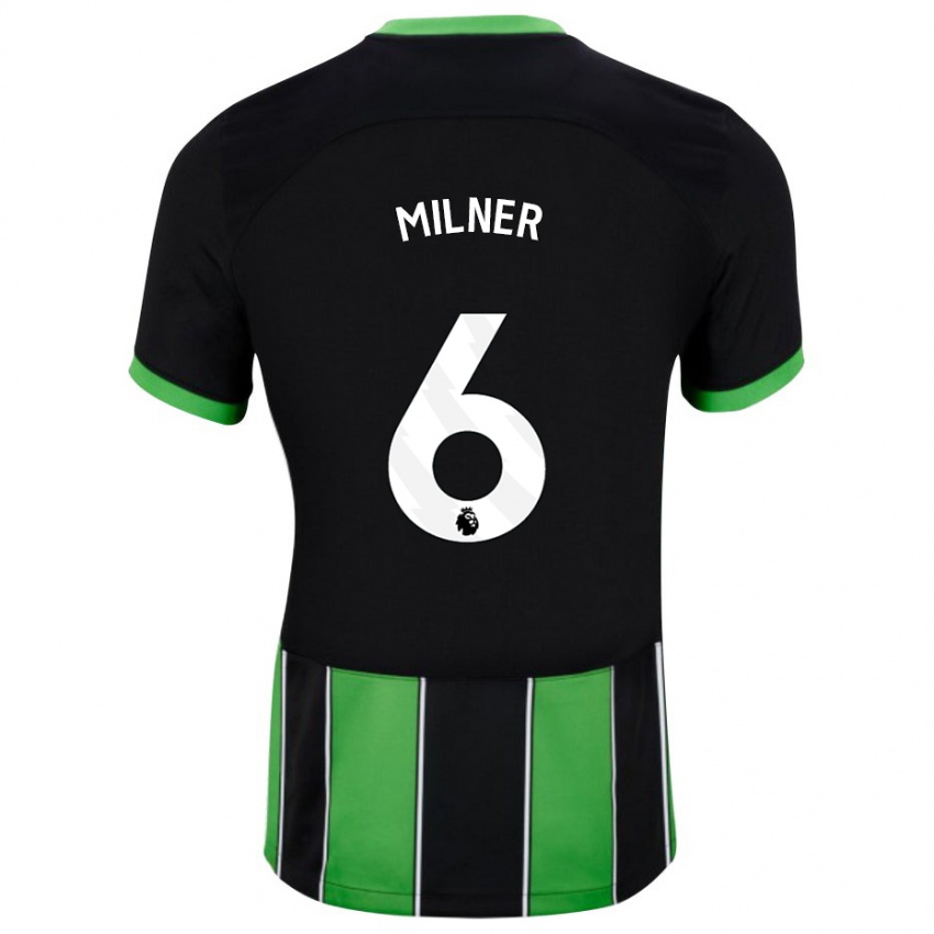 Kinderen James Milner #6 Zwart Groen Uitshirt Uittenue 2023/24 T-Shirt