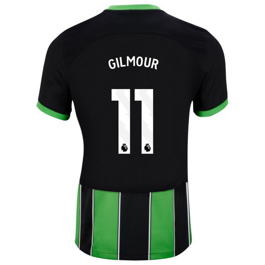 Kinderen Billy Gilmour #11 Zwart Groen Uitshirt Uittenue 2023/24 T-Shirt