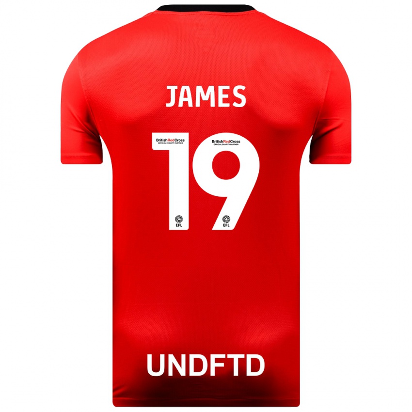 Kinderen Jordan James #19 Rood Uitshirt Uittenue 2023/24 T-Shirt