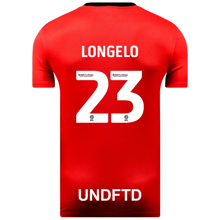 Kinderen Emmanuel Longelo #23 Rood Uitshirt Uittenue 2023/24 T-Shirt