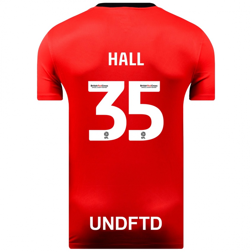 Kinderen George Hall #35 Rood Uitshirt Uittenue 2023/24 T-Shirt