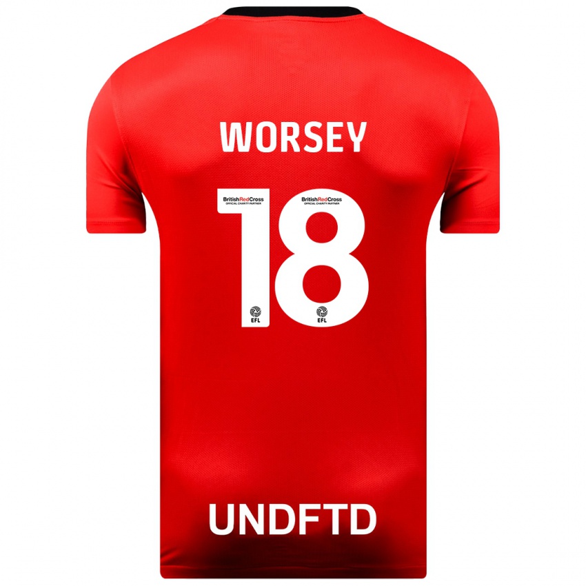 Kinderen Louanne Worsey #18 Rood Uitshirt Uittenue 2023/24 T-Shirt