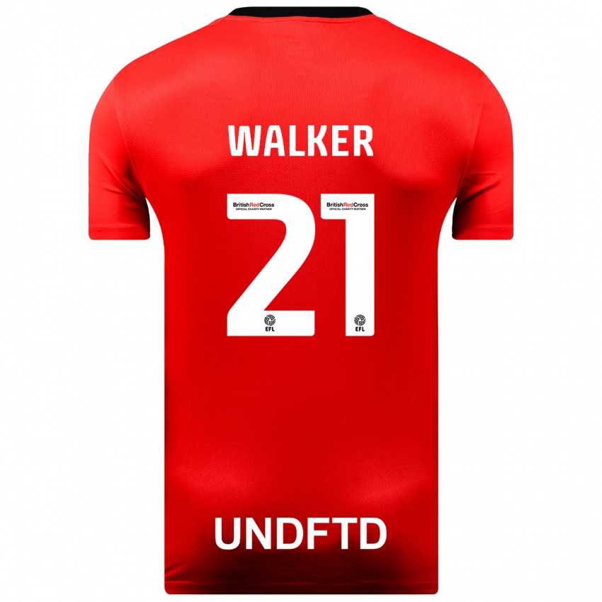 Kinderen Claudia Walker #21 Rood Uitshirt Uittenue 2023/24 T-Shirt