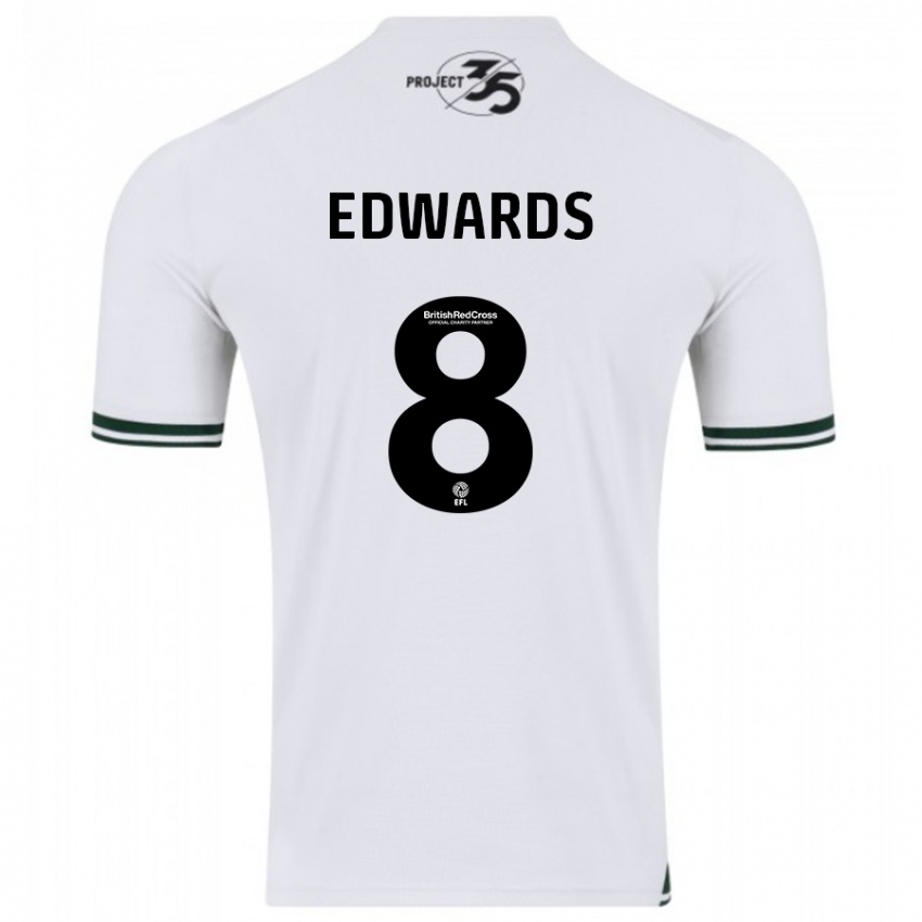 Kinderen Joe Edwards #8 Wit Uitshirt Uittenue 2023/24 T-Shirt