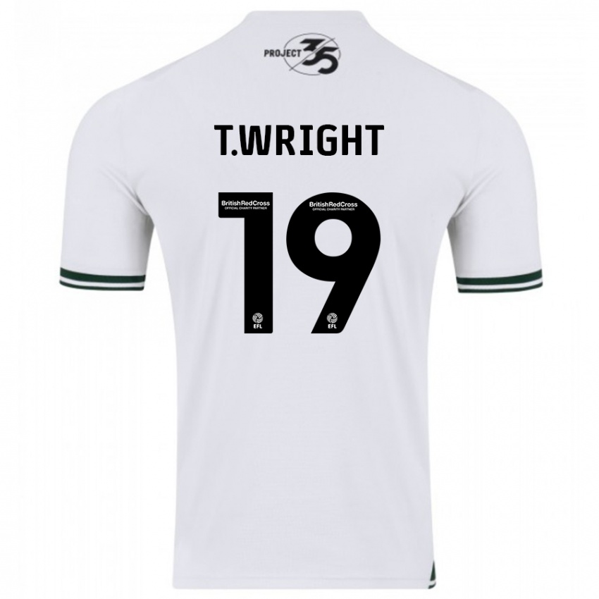 Kinderen Tyreik Wright #19 Wit Uitshirt Uittenue 2023/24 T-Shirt